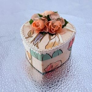 Floral Heart-Shaped Trinket Box
